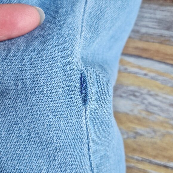 The Vermont Country Store Blue Denim Pintuck Jumper Maxi Dress Sleeveless - Picture 8 of 11